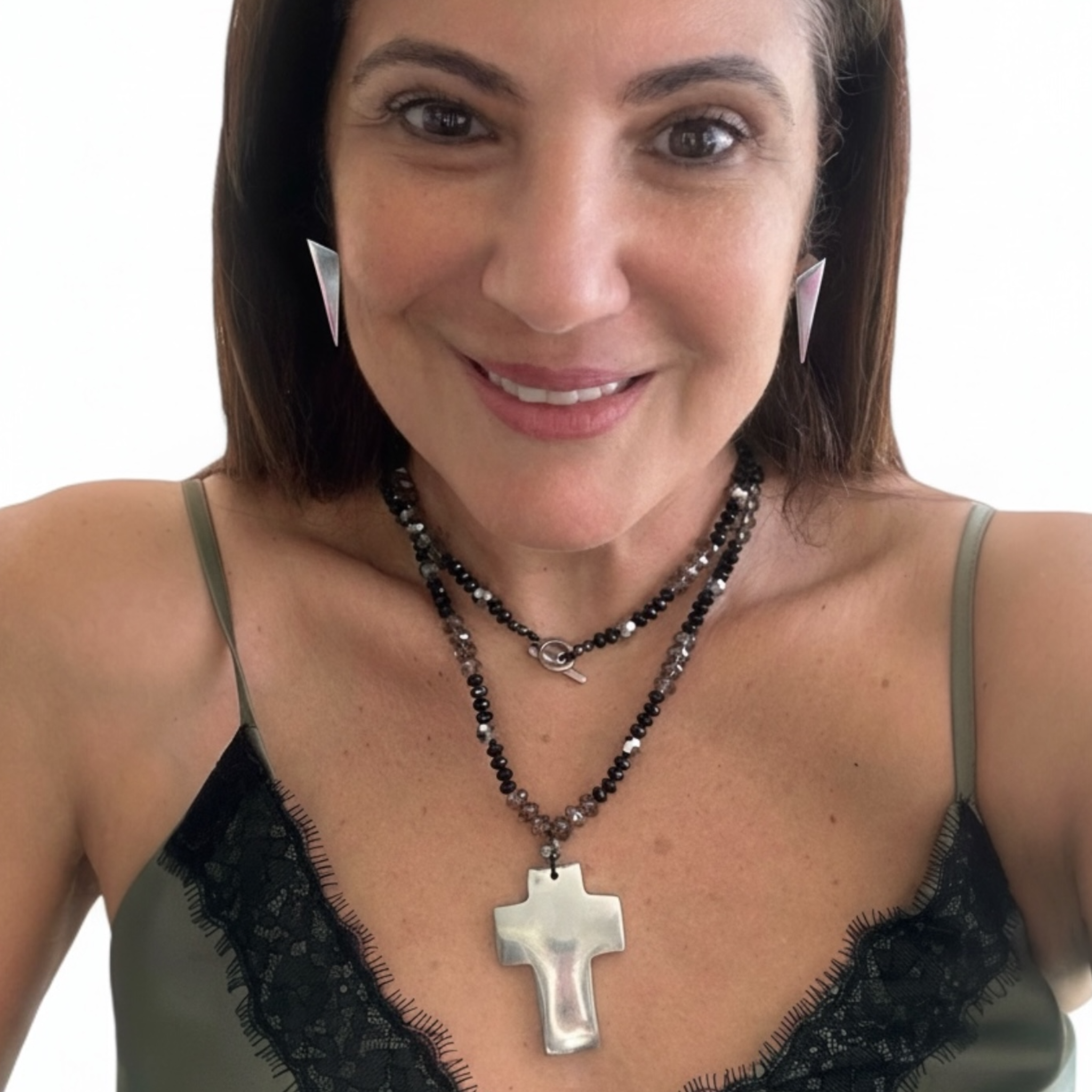 Colar Cruz Black Longo